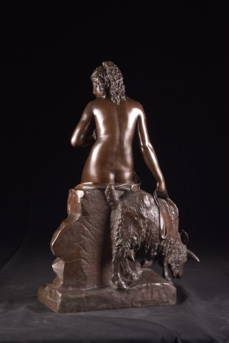 Sculpture Sculpture en Bronze - Amalthée et la chèvre de Jupiter - Pierre Julien (1731-1804) 