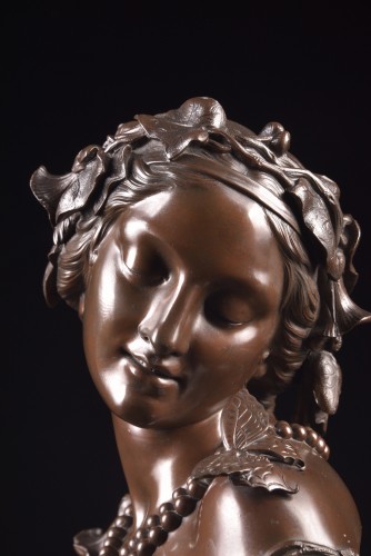 XIXe siècle - Jan Jozef Jacquet (1822-1898) - Buste de jeune femme, 1857
