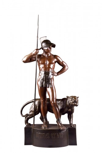 Jean Lavergne (1863-1928) - "Animus et VIs" monumentale sculpture en bronze