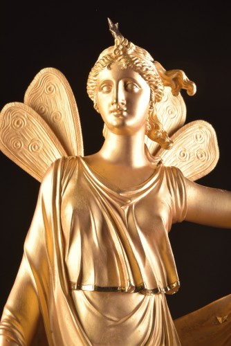 Antiquités - Grande pendule Empire en bronze doré, Le Roy Horlogier du Roi à Paris