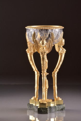 Paire de coupes Napoléon III en bronze et cristal de Baccarat - Mora Antiques