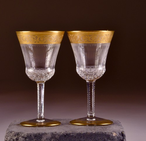 Cristal St. Louis Thistle Or Carafe  & 6 verres - Argenterie et Arts de la table Style Art nouveau