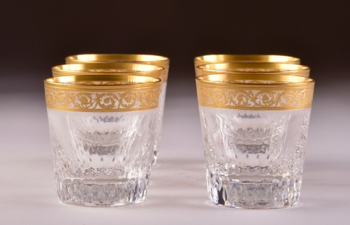 Argenterie et Arts de la table  - St. Louis - Carafe & 6 verres Thistle Gold
