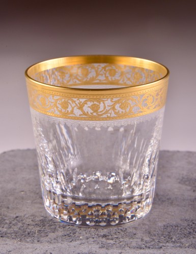 Art nouveau - St. Louis - Carafe & 6 verres Thistle Gold