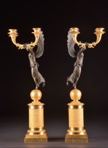 Empire - Paire de candélabres Empire en bronze