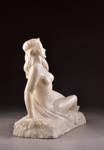Sculpture en d'albâtre par Alberto Currini, ca. 1900 - Art nouveau