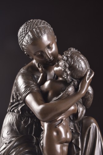 Mère et enfant - bronze signé Moreau - Sculpture Style Art nouveau