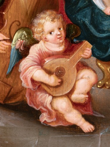 Louis XIII - Vierge à l’Enfant avec anges musiciens - Cornelis de Baellieur (1607-1671)
