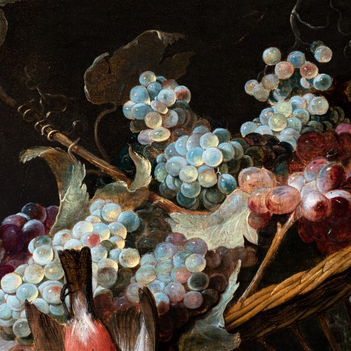 Nature morte aux oiseaux et raisin, atelier de Frans Snyders ( 1579-1657) - Galerie Nicolas Lenté