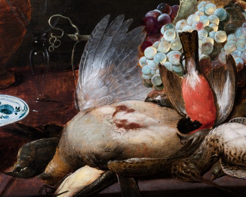 Nature morte aux oiseaux et raisin, atelier de Frans Snyders ( 1579-1657) - Louis XIII