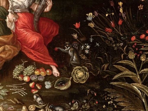 L’allégorie des quatre éléments, élève de Jan Brueghel le Jeune (1601-1678) - Louis XIII