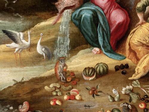Antiquités - L’allégorie des quatre éléments, élève de Jan Brueghel le Jeune (1601-1678)