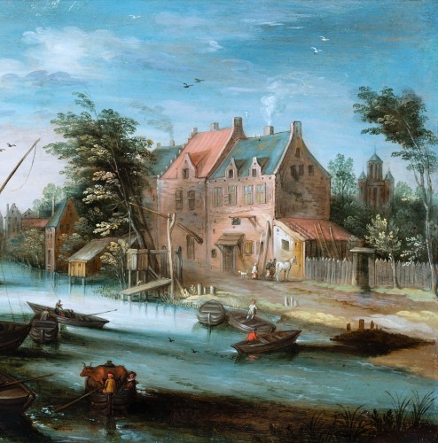 Paysage fluvial, atelier de Jan Breughel le Jeune (1601-1678) - Louis XIV