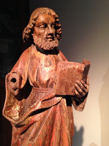 Saint Paul en chêne sculpté avec restes de polychromie, Flandres, XVe siècle - Galerie Nicolas Lenté