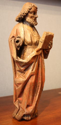 XVIe siècle et avant - Saint Paul en chêne sculpté avec restes de polychromie, Flandres, XVe siècle