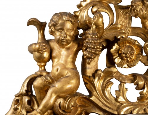  - Miroir en bois doré aux quatre saisons, Italie début du XVIIIe siècle