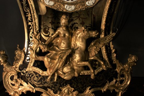 Cartel et sa console d'applique d'époque Louis XV en marqueterie Boulle - Horlogerie Style Louis XV