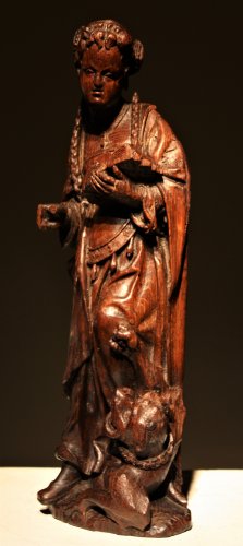 Sculpture  - Sainte Marguerite en chêne sculpté, Flandres XVIe siècle
