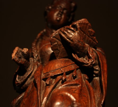 XVIe siècle et avant - Sainte Marguerite en chêne sculpté, Flandres XVIe siècle