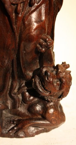 Antiquités - Sainte Marguerite en chêne sculpté, Flandres XVIe siècle