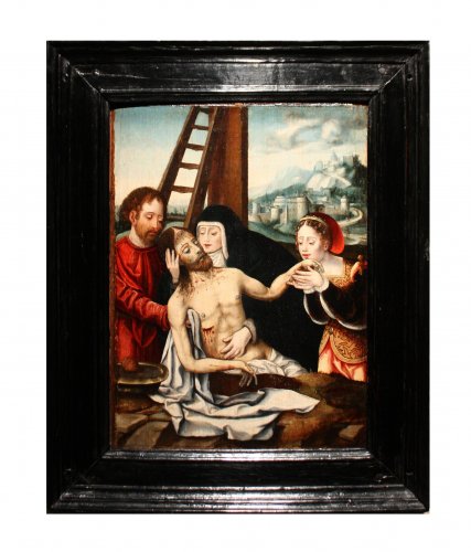 Déploration du Christ, entourage de Joos Van Cleve vers 1530 - Tableaux et dessins Style 