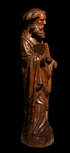 St Pierre en tilleul sculpté - Allemagne XIVe siècle - Sculpture Style Moyen Âge