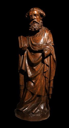 St Pierre en tilleul sculpté - Allemagne XIVe siècle - Galerie Nicolas Lenté