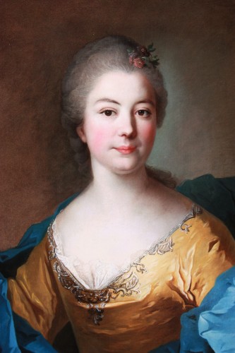 XVIIIe siècle - Portrait de dame, entourage de Jean Marc Nattier, XVIIIe siècle