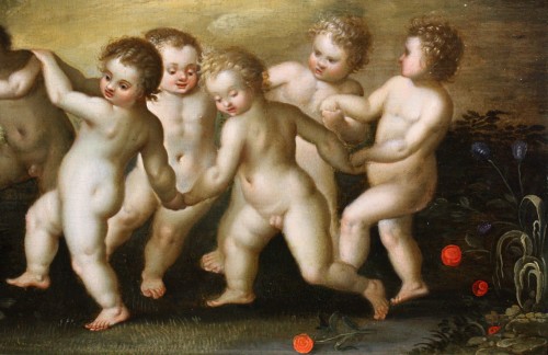 XVIIe siècle - La danse des putti - attribué a H. van Balen (1575-1632)