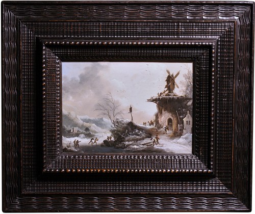 Paysage d'hiver au moulin, entourage de Klaes Molenaer, XVIIe siecle - Tableaux et dessins Style Louis XIII