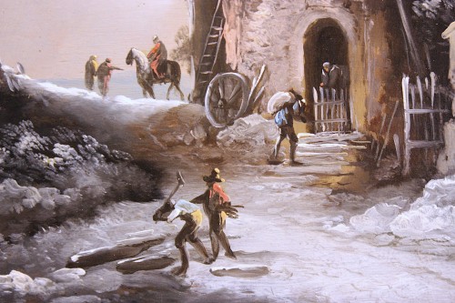 Paysage d'hiver au moulin, entourage de Klaes Molenaer, XVIIe siecle - Galerie Nicolas Lenté