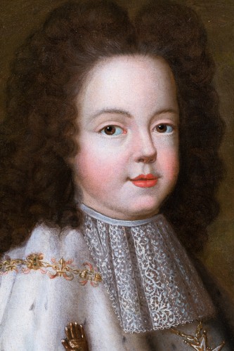 XVIIIe siècle - Portrait de Louis XV enfant, atelier de Pierre Gobert vers 1716
