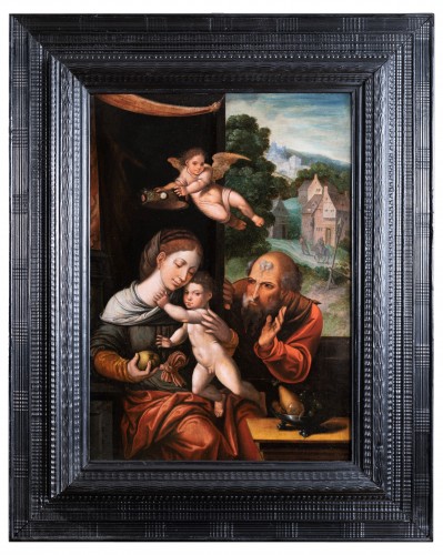 Sainte Famille avec un ange, atelier de Pieter Coecke Van Aelst (1502-1550)