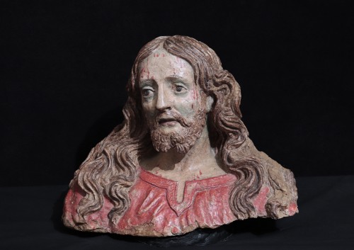 Buste du Christ en terre cuite, Italie 16e siècle - Sculpture Style Renaissance