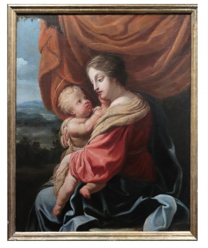 Madone et enfant, peintre français du17e siècle
