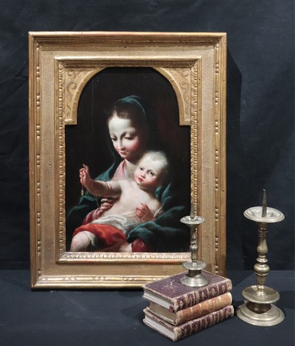 Vierge à l'Enfant, École vénitienne du 17e siècle - Tableaux et dessins Style Louis XIII