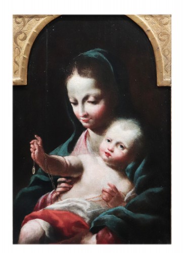 Vierge à l'Enfant, École vénitienne du 17e siècle - Numero 7 Antiquariato