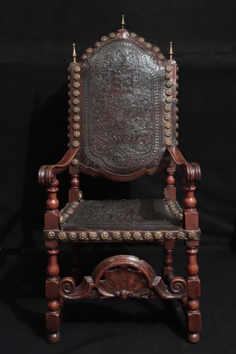 Sièges Fauteuil & Bergère - Paire de fauteuils, Portugal 17e siècle