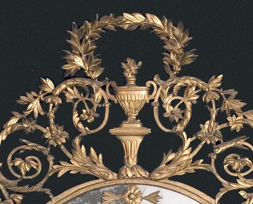 Grand miroir doré Louis XVI, Turin - Miroirs, Trumeaux Style Louis XVI