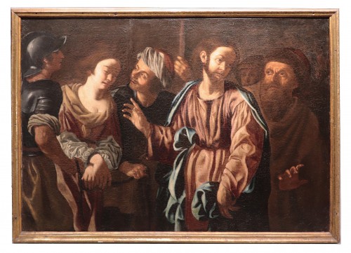 Le Christ et la femme adultère - Paolo Finoglio, Atelier (XVIIe siècle)