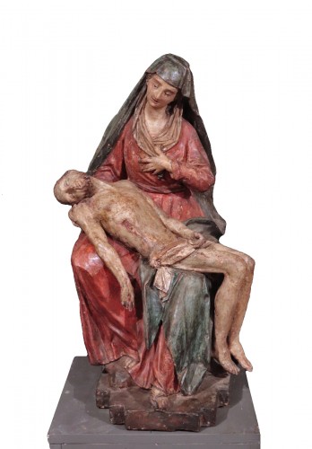 Pietà en terre cuite, Italie XVIe siècle