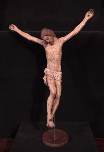 Christ en bois avec articulés, Florence XVe siècle - Sculpture Style Moyen Âge