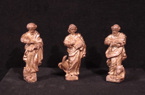 Evangelistes en bois dor, Italie XVIe siècle - Art sacré, objets religieux Style Renaissance
