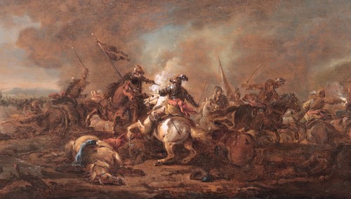 XVIIe siècle - Philips Wouwerman (Haarlem 1619 - 1668) - Bataille