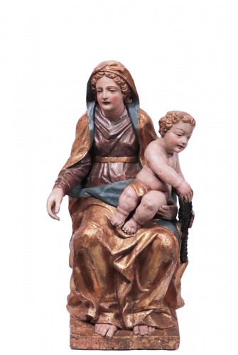 Vierge à l'Enfant, Bois polychromé Vénétie 18e siècle