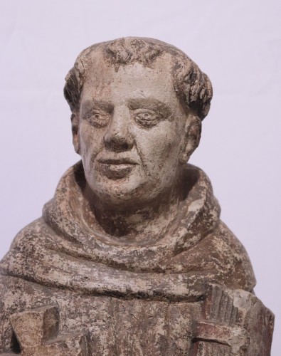 Sculpture en pierre "Saint François", Vénétie XVe siècle - Numero 7 Antiquariato