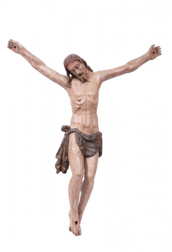 Grand Christ en bois polychromé, Toscane XVIe siècle