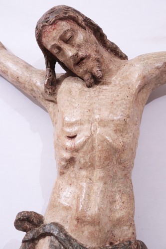 Grand Christ en bois polychromé, Toscane XVIe siècle - Renaissance
