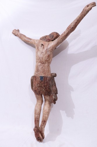 Renaissance - Grand Christ en bois polychromé, Toscane XVIe siècle