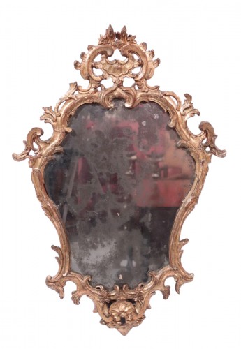 Miroir en bois doré,  Italie 18e siècle